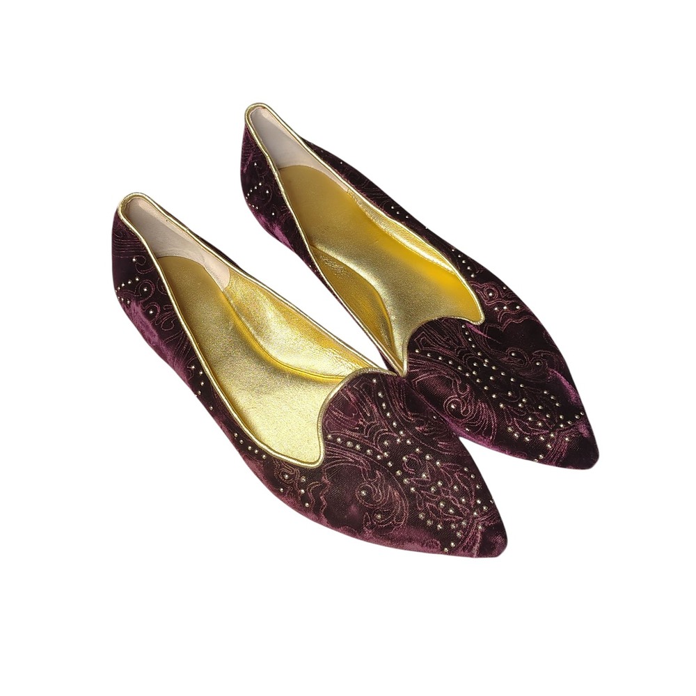 Vintage Sigerson Morrison Whimsy Goth Velvet Flats Size 9.5 woman's